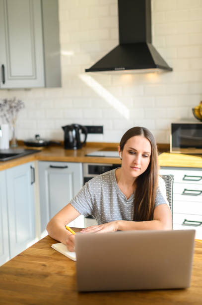 istock A young woman is studying online at home 1285327802