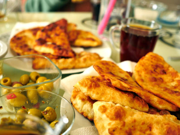 istock baked fatty toast at the breakfast table, Turkish style fried bread, 1285333487