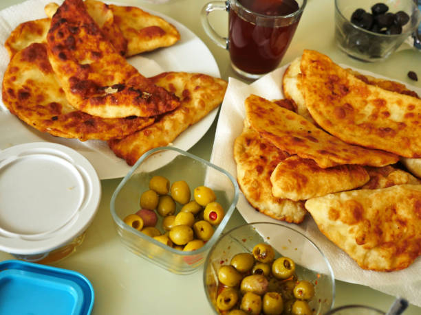 istock baked fatty toast at the breakfast table, Turkish style fried bread, 1285333499