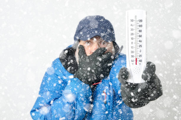 istock Portrait of man freezing under snowfall 1285334681