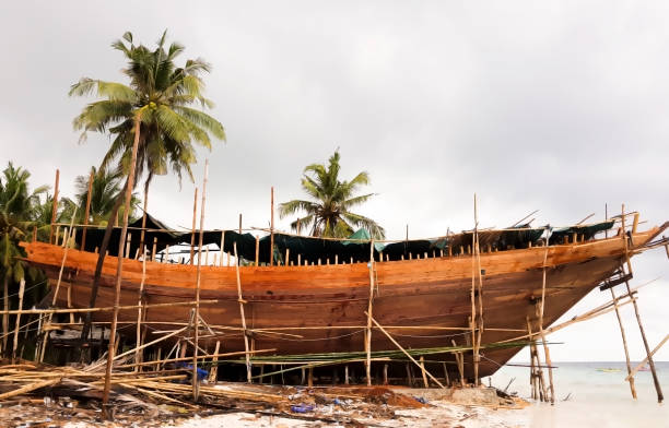 istock Fishing boat manufacturing 1285335786