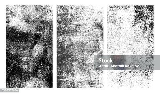 Set Of Rough Black And White Texture Distressed Overlay Texture Old Grunge Background Monochrome Vintage Abstract Textured Effect Vector Illustration Black Isolated On White Background Stock Illustration - Download Image Now