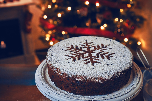 Fondant Christmas Cake with Dried Fruits and Nuts