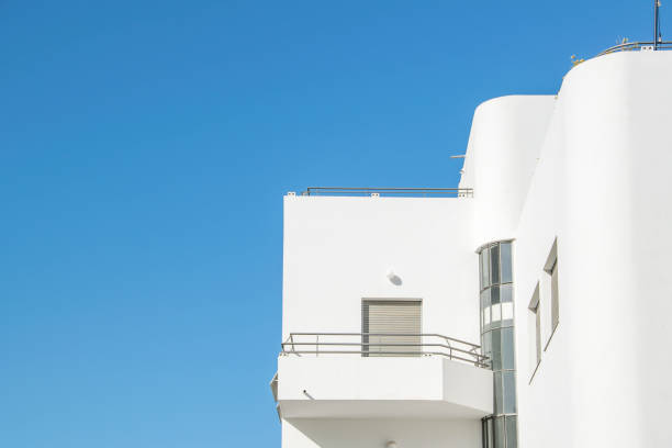Bauhaus style building exterior view, tel aviv, israel