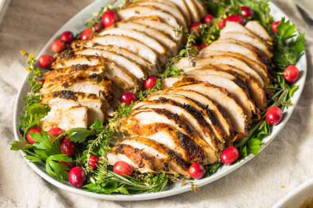 istock Homemade Thanksgiving Turkey Platter Dinner 1285342105