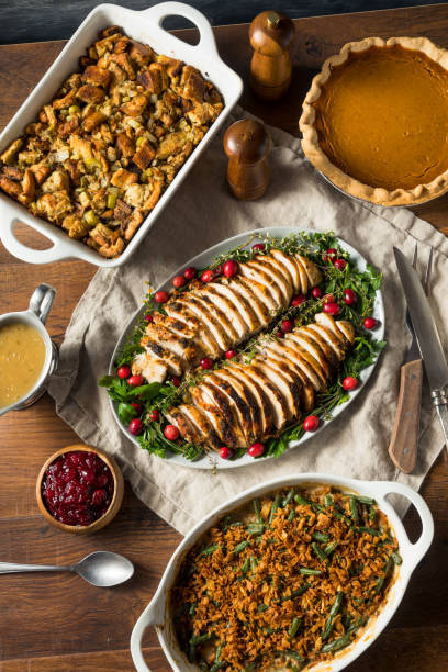istock Homemade Thanksgiving Turkey Platter Dinner 1285342945