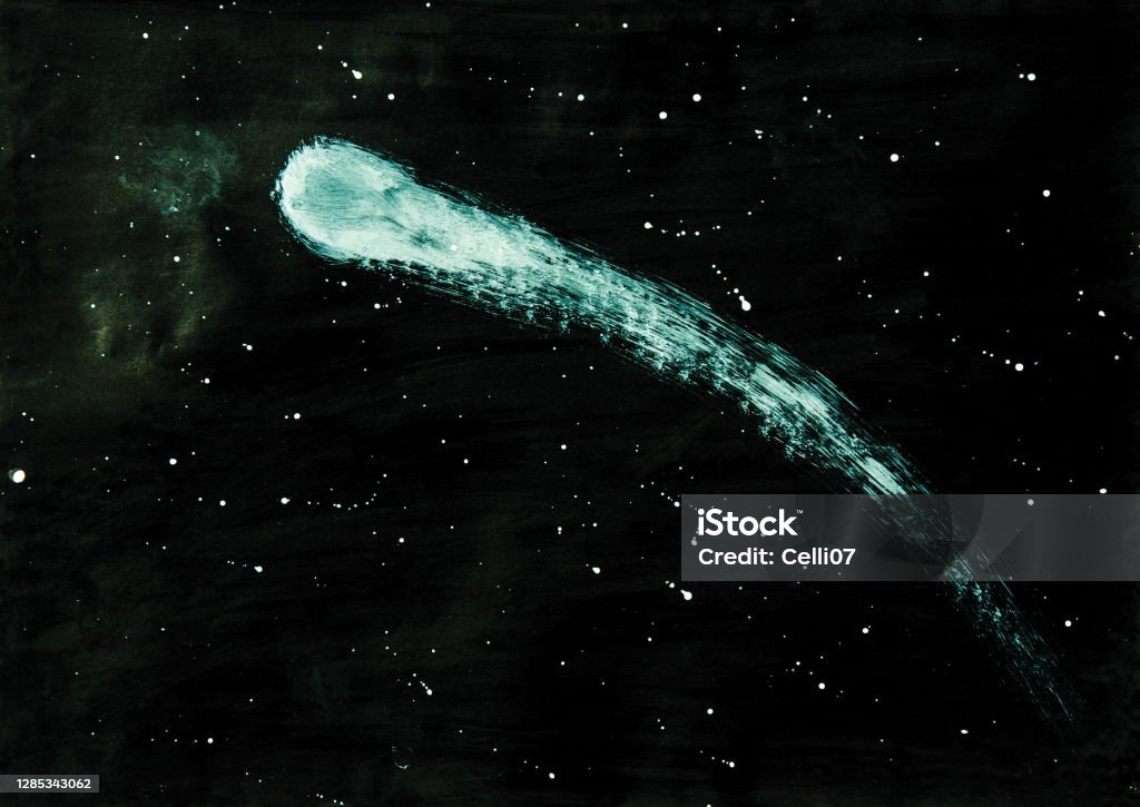 Disegno Di Una Grande Cometa Che Attraversa La Galassia Della Via