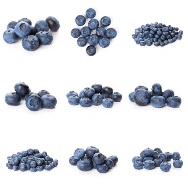 istock Blueberries set isolated on white background. Bilberry. Clipping path. 1285343613