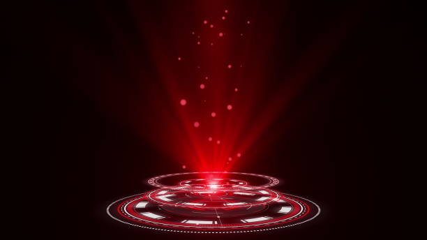 istock Hologram rounded HUD design animation. Digital technology concept in red colors. Radial graph visualization. Hi-tech panel. Futuristic interface. Modern display. Virtual data 1285344433