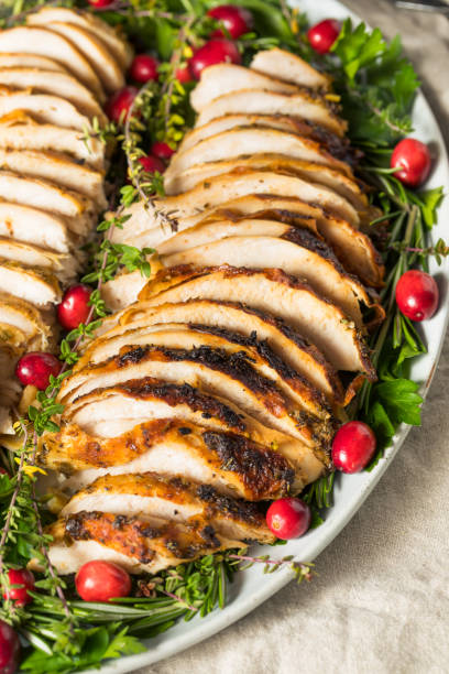 istock Homemade Thanksgiving Turkey Platter Dinner 1285348219