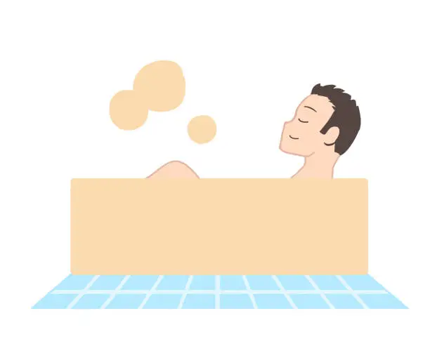 Vector illustration of Sideways male bathing (no line)