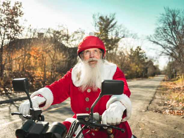 istock Santa Claus taking a break on the road 1285354749