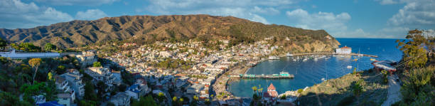 Avalon harbor on Catalina Island at sunrise
