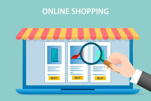 Vector illustration of Online shopping