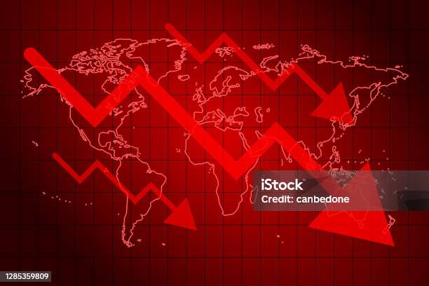 Decrease Diagram Crisis Business Financial World Vector Illustration ...