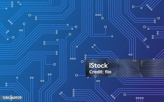 istock Blue Tech Circuit Board Abstract Background 1285360929