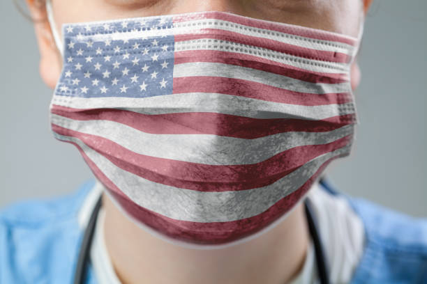 istock USA flag printed on face mask 1285365812