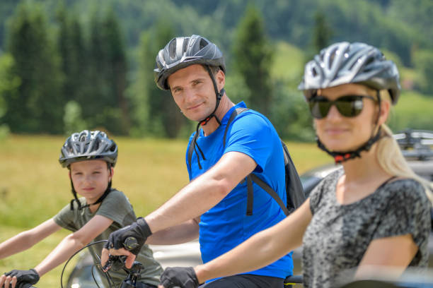 istock Family during mountain bike trip 1285373346