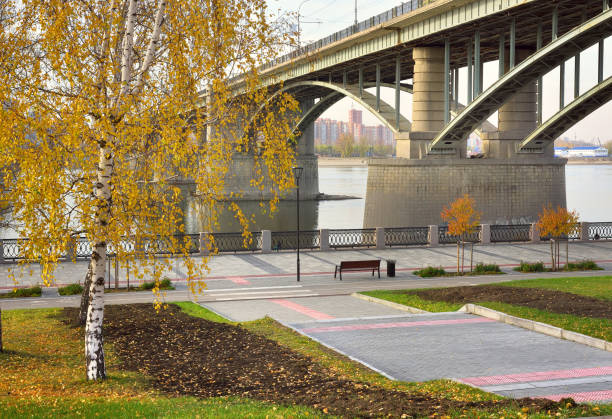 istock Oktyabrsky bridge on the Ob river 1285376281