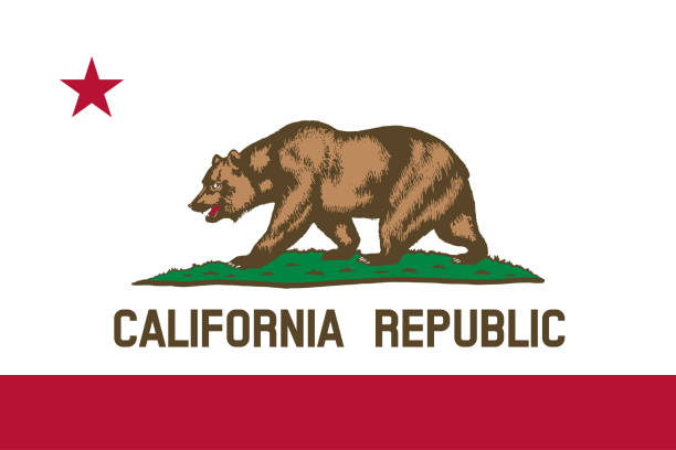 istock flag of USA state California 1285386604