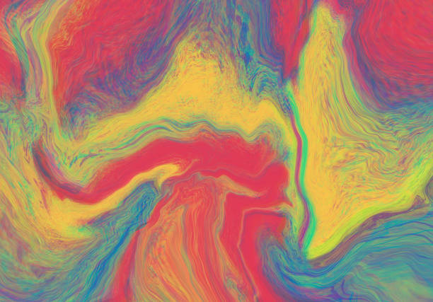 Abstract Illustration Handmade Liquid Painting with Multicolor