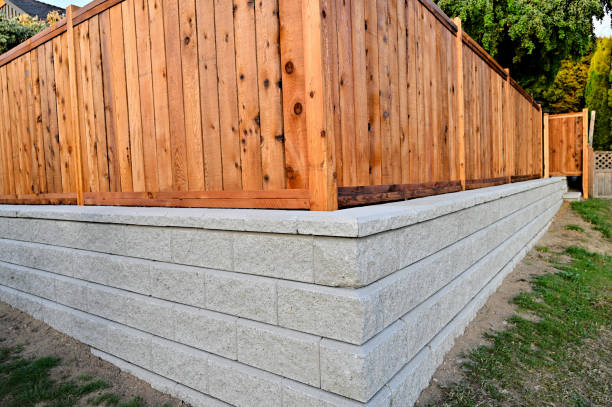 istock Residential Retaining Wall with Fence 1285388501