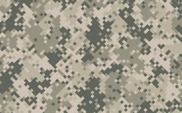 Vector illustration of Military Digital Pixel Camouflage Background Pattern