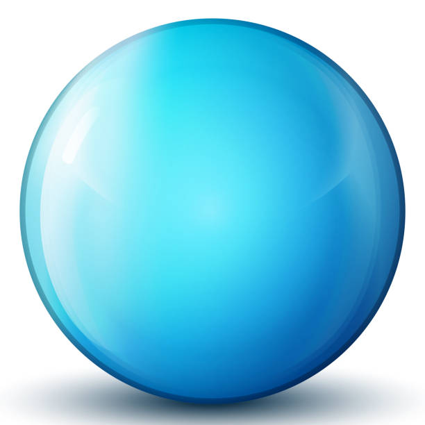 istock Glass blue ball or precious pearl. Glossy realistic ball, 3D abstract vector illustration highlighted on a white background. Big metal bubble with shadow. 1285391201