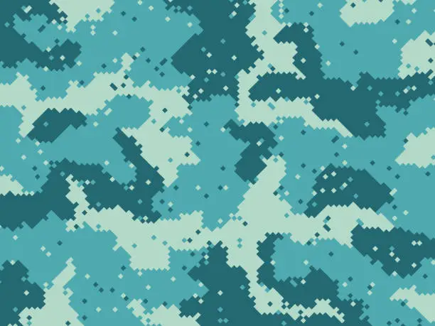 Vector illustration of Military Digital Pixel Camouflage Background Pattern