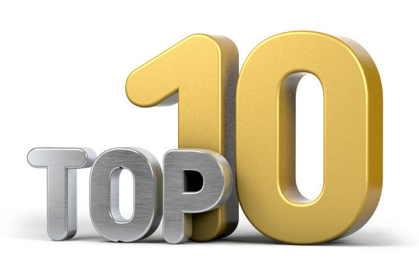 istock Top ten. Top 10 3d illustration on white background. 1285391935