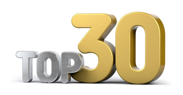 istock Top thirty. Top 30 3d illustration on white background. 1285391943