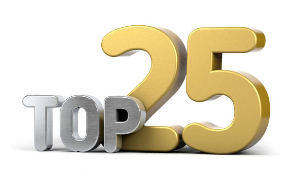 istock Top twenty-five. Top 25 3d illustration on white background. 1285391962