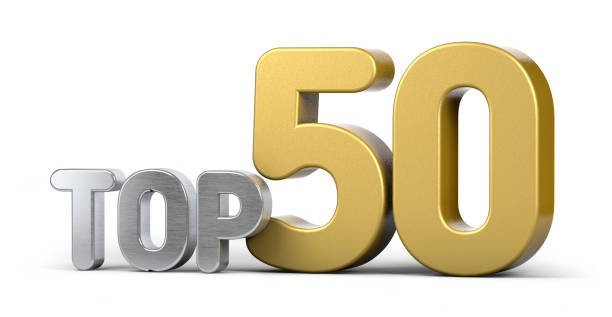 istock Top fifty. Top 50 3d illustration on white background. 1285391988