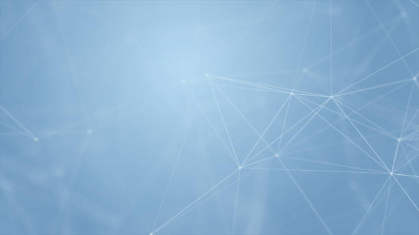 istock Abstract futuristic with connection lines on blue background. Plexus structure. Concept of Science, Business, Communication, Medical, Technology, Network, Cyber, Sci-fi. Illustration. 3D rendering 1285395669