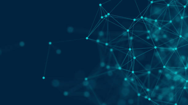istock Abstract futuristic with connection lines on blue background. Plexus structure. Concept of Science, Business, Communication, Medical, Technology, Network, Cyber, Sci-fi. Illustration. 3D rendering 1285395679