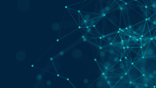 istock Abstract futuristic with connection lines on blue background. Plexus structure. Concept of Science, Business, Communication, Medical, Technology, Network, Cyber, Sci-fi. Illustration. 3D rendering 1285395764