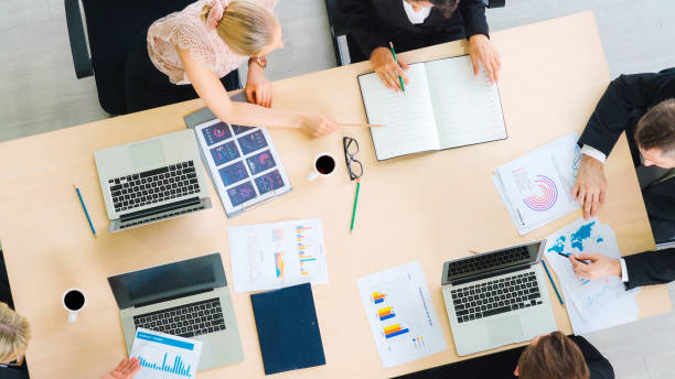 istock Business people group meeting shot from top view 1285400379