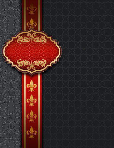 Elegant background with decorative patterns and ornamental border.