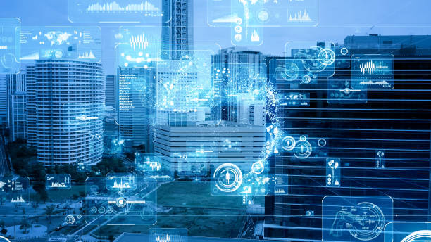 istock Smart city and communication network concept. 5G. IoT (Internet of Things). Telecommunication. 1285401976