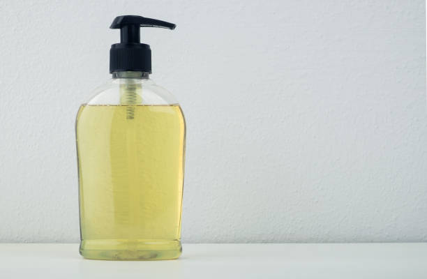 istock Bottle of Yellow Colored Liquid Hand Washing Soap 1285402680