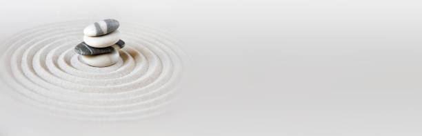 istock Zen japanese garden background. Horizontal banner 1285409530