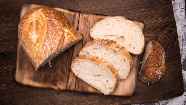 istock White bread sliced on a chopping Board close-up,with space for text 1285410610
