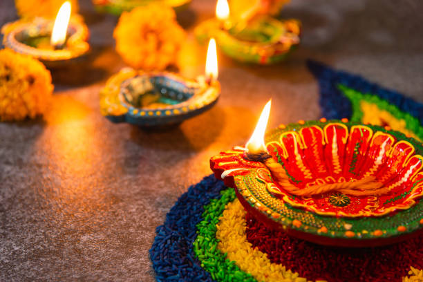 istock Happy celebration Deepavali, or Diwali Indian festival 1285412992