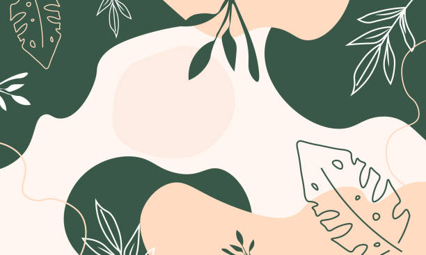 예술적 페인팅 배경 일러스트 - 꽃 식물 stock illustrations