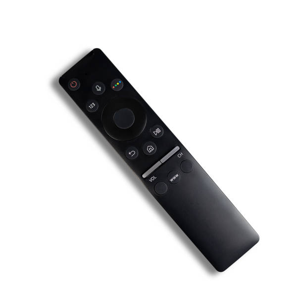istock Modern TV remote control isolated on white background. Top view, minimalism. with clipping paths. 1285416430