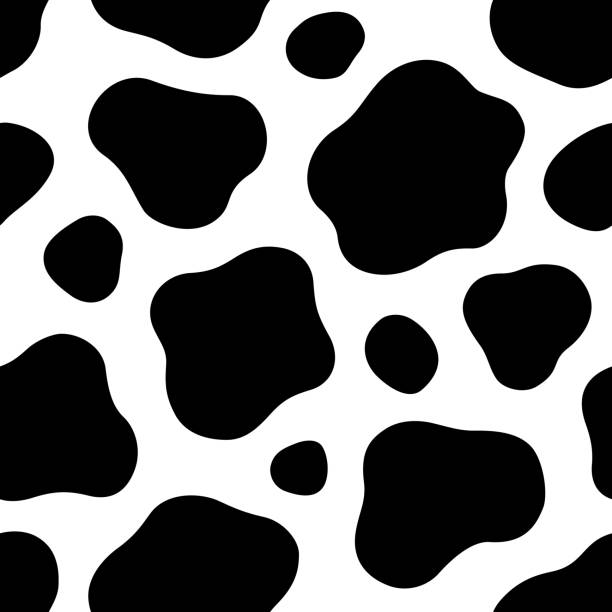 Seamless cow pattern background illustration Loose shaped cow pattern background illustration animal markings stock illustrations