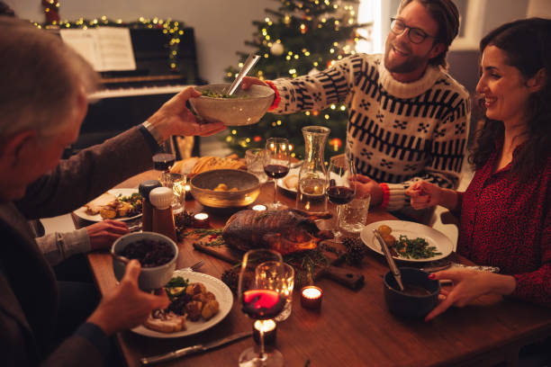istock Family having a Christmas eve dinner together 1285418098