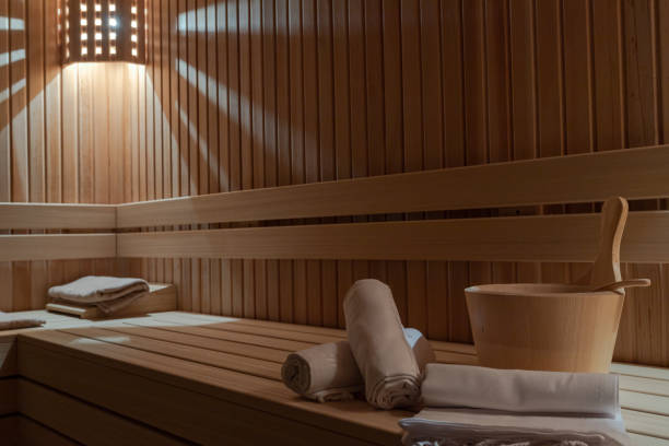 istock Standard wooden sauna 1285430407