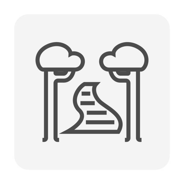 Walkway and tree vector icon design. Walkway and tree icon. That is floor, passage, path, footpath or passageway for walking along and connecting different section of a building, park or garden. Made from concrete pavement, brick, stone. sidewalk icon stock illustrations