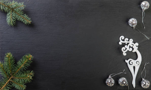 istock Christmas decoration. White deer and white balls. 1285432762